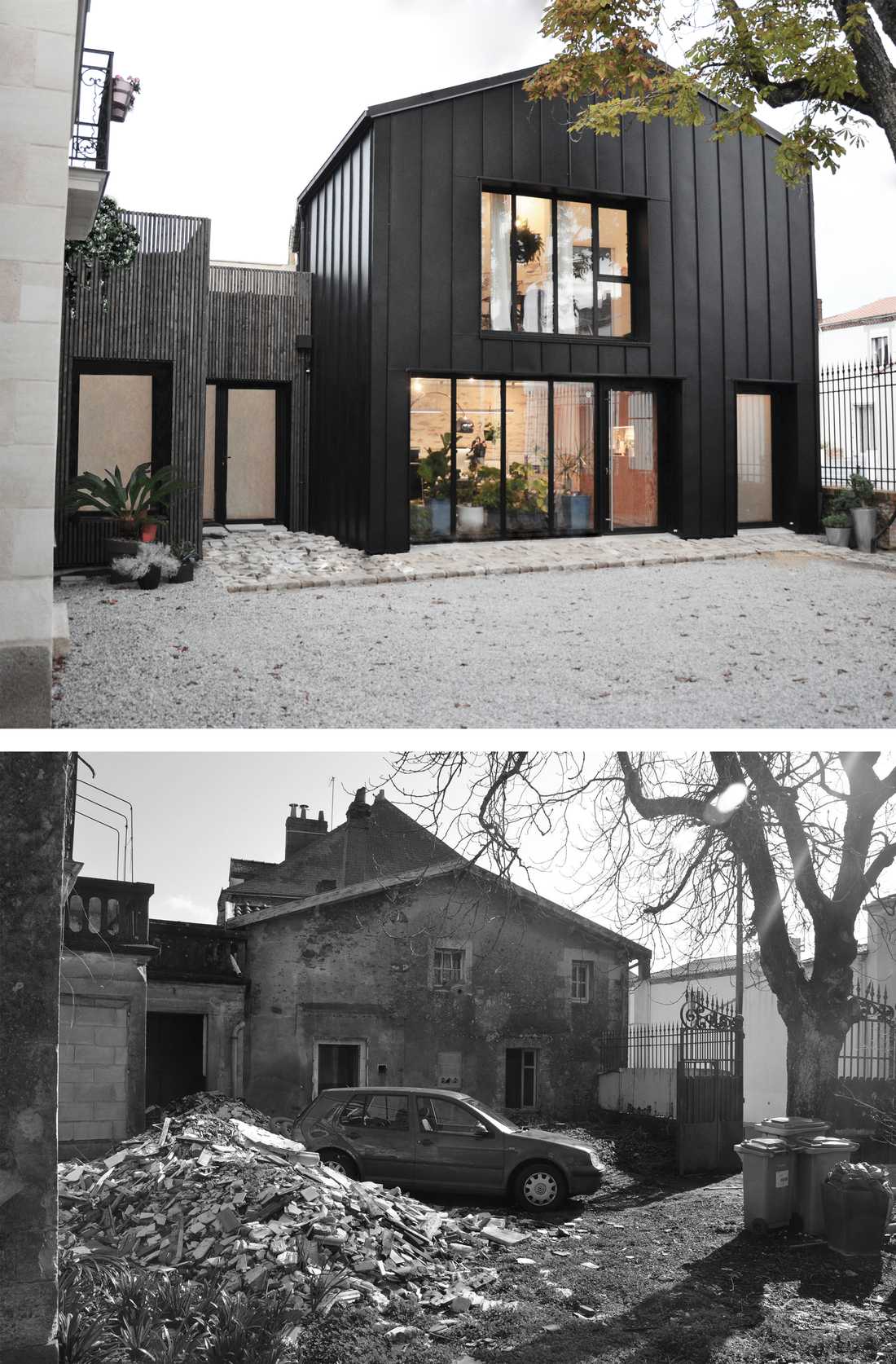 Rénovation energétique dans le cadre de la rénovation complète d'une maison par un architecte dans les Pyrénées-Atlantiques