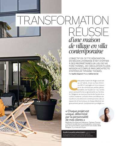 Article du magazine Maison & Travaux sur la transformation d'une villa contemporaine