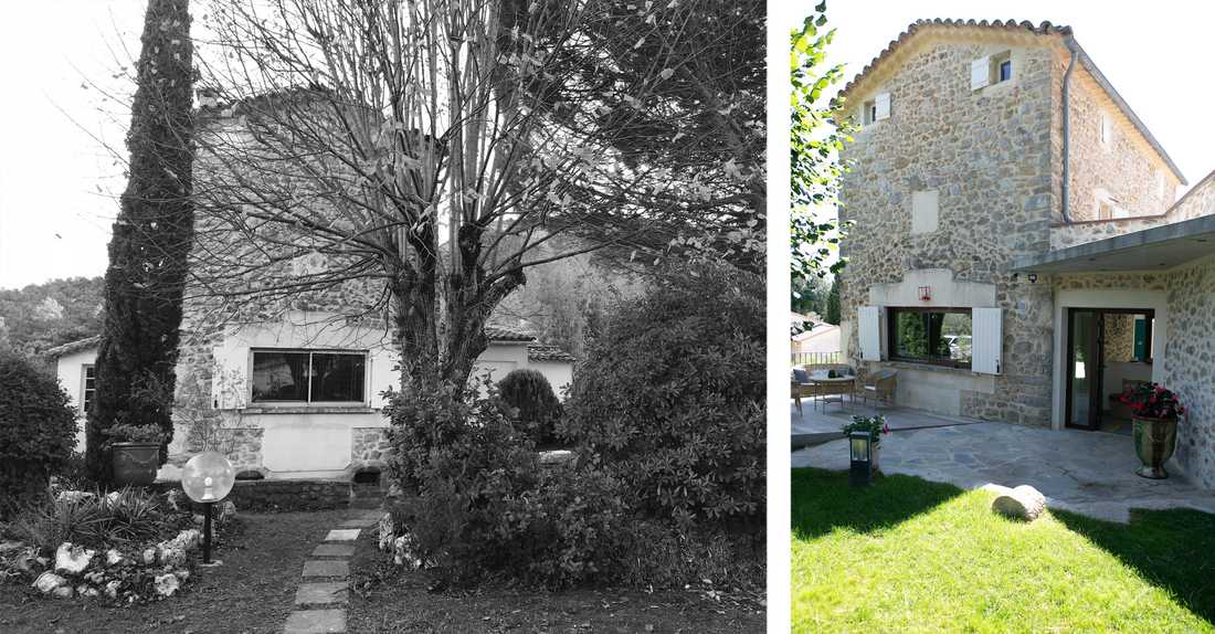 Avant-après : Rénovation  d’un mas cévenol par un architecte