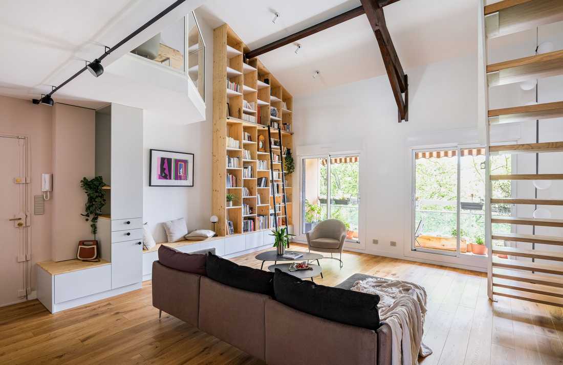 Rénovation d'un duplex avec une mezzanine par un architecte d'intérieur lyonnais